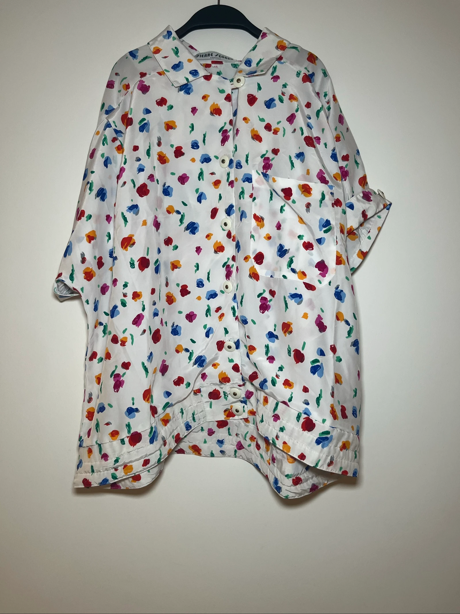 Pierre segade blouse that can also serve as a light jacket - white and floral - size 46 – photo 6